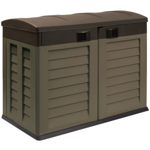 2 ft. 10 in. W x 4 ft. 9 in. D Plastic Horizontal Garbage Shed