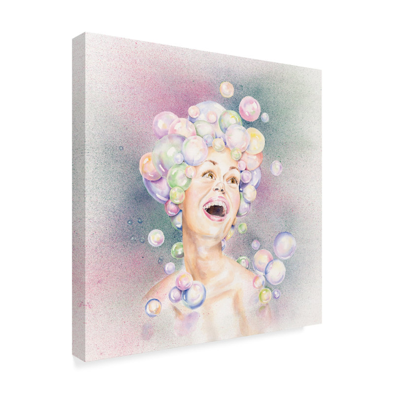 Ebern Designs Bubble Head Acrylic Painting Print On Wrapped