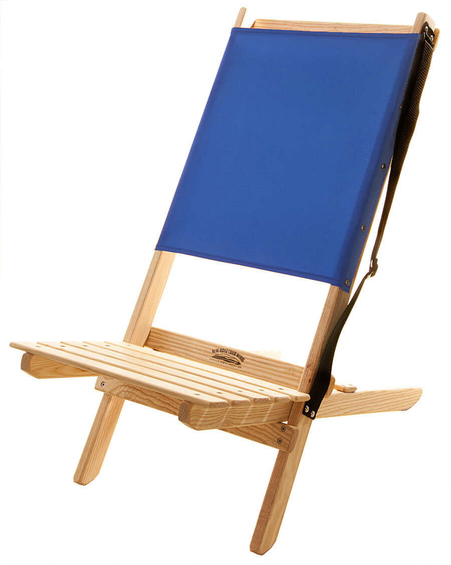 blue fold up chair