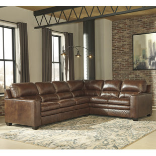 Leather Sectional Sofas You Ll Love Wayfair Kolton Leather Modular Sectional