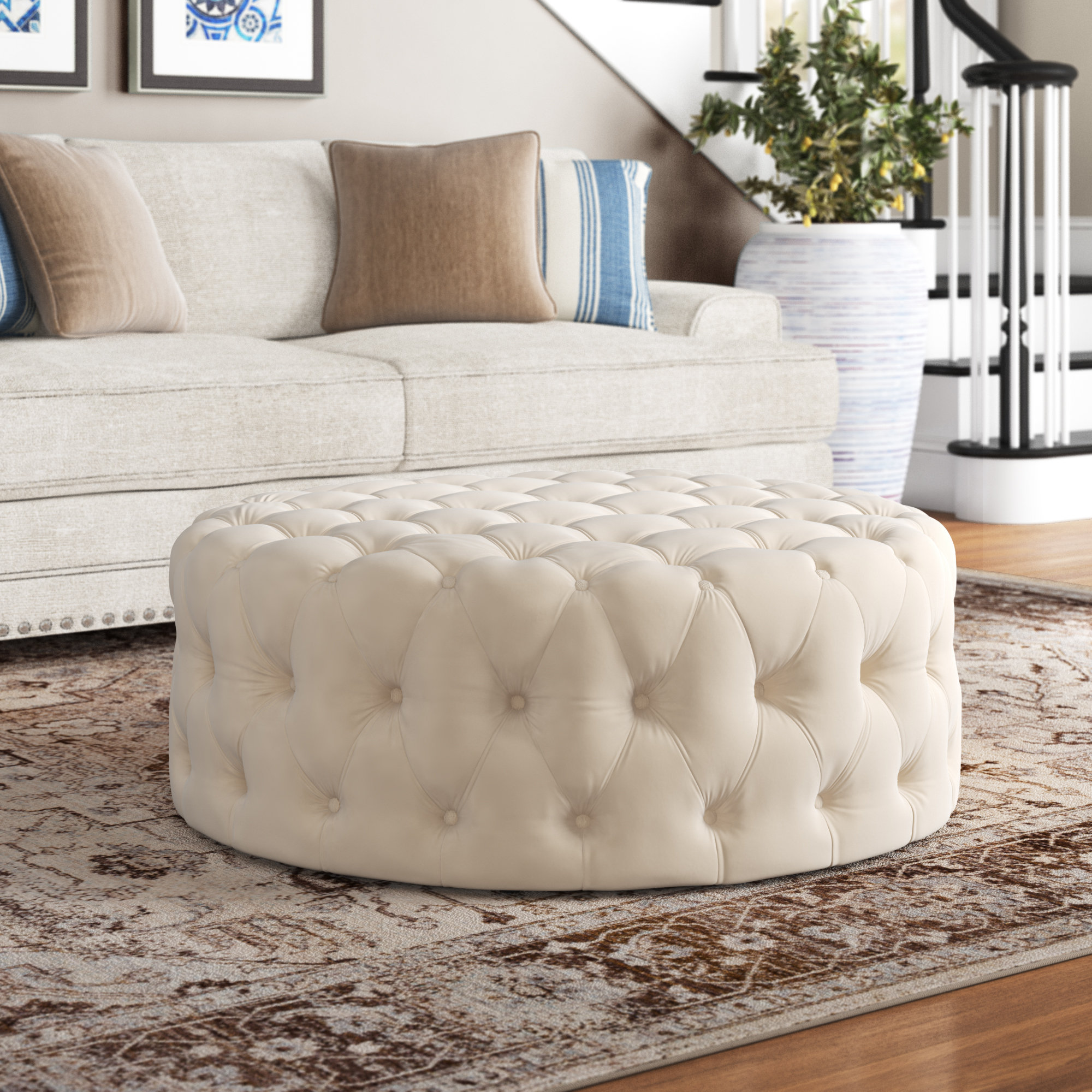 round ottoman pillow