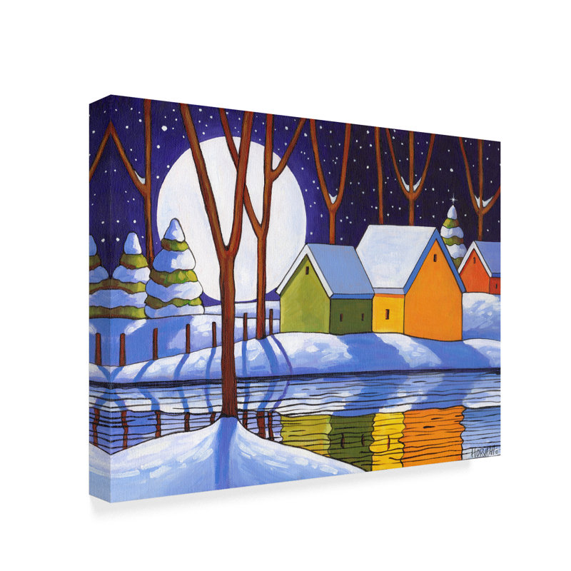 Winston Porter Reflection Winter Night Acrylic Painting Print On