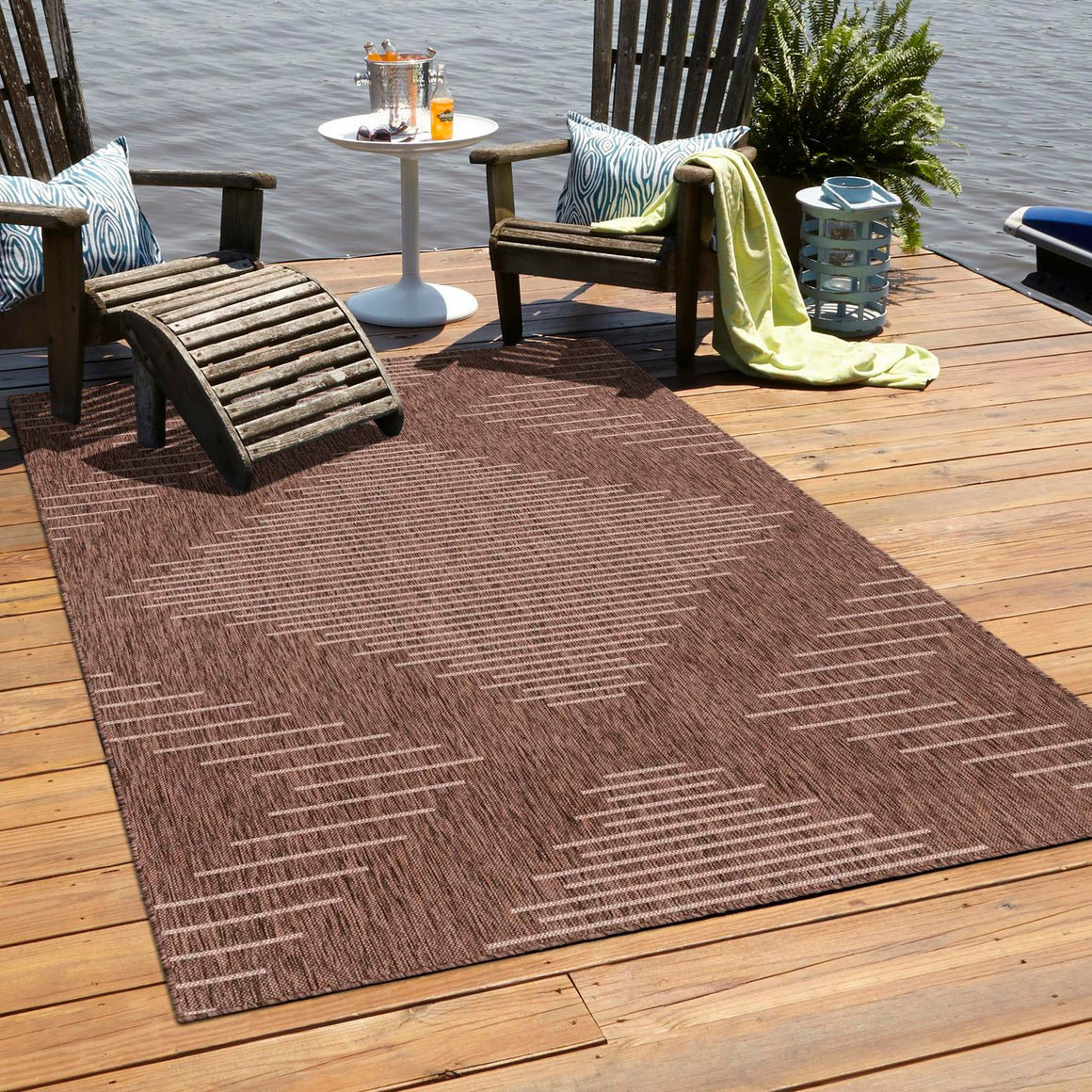 Union Rustic Everyn Brown Indoor/Outdoor Rug | Wayfair