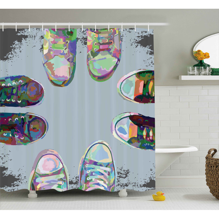 Ebern Designs Amelia Modern Teen Rubber Rebel Rocker Shoes Single Shower Curtain Wayfair
