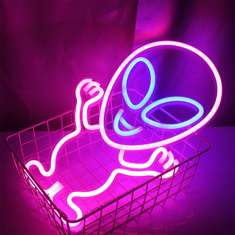 Color LED Neon Sign Wall Decor Light Up Hello Night Light for Bar Bedroom Party 