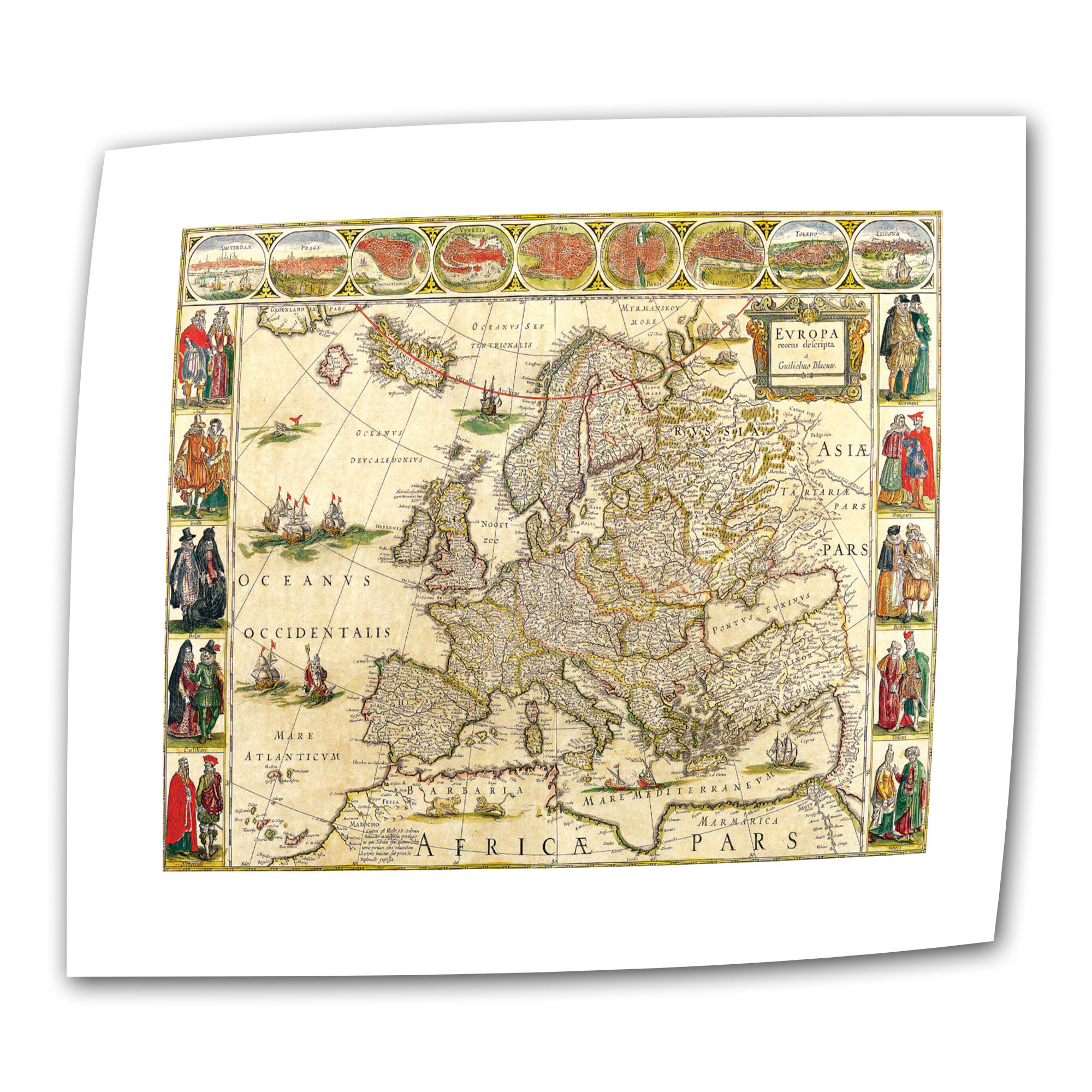 Artwall Antique Maps Map Of Europe By Willem Blaeu Graphic Art