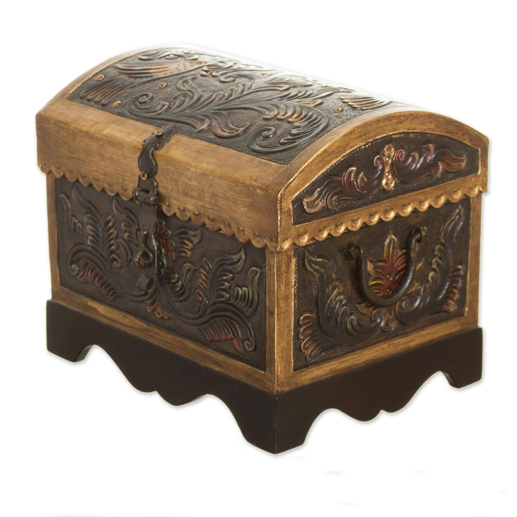 Bloomsbury Market Anderjack Chest Leather And Wood Decorative Box Chest Leather And Wood Decorative Box
