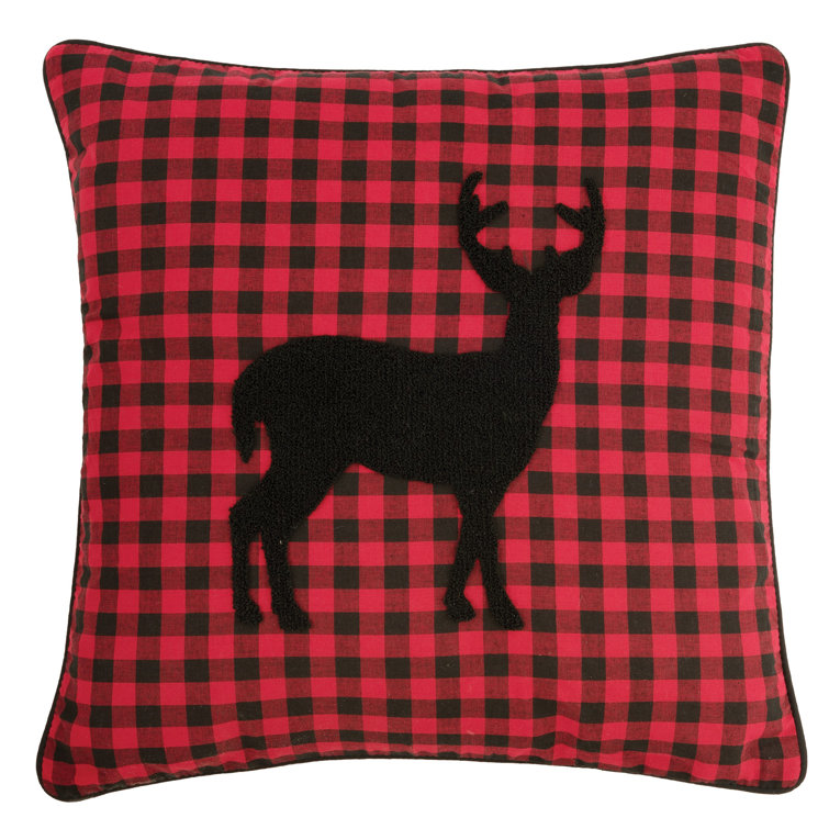 plaid deer pillow