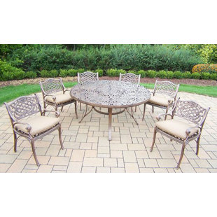 Go to store & view more images Mississippi 7 Piece Dining Set with Cushions by Oakland Living
