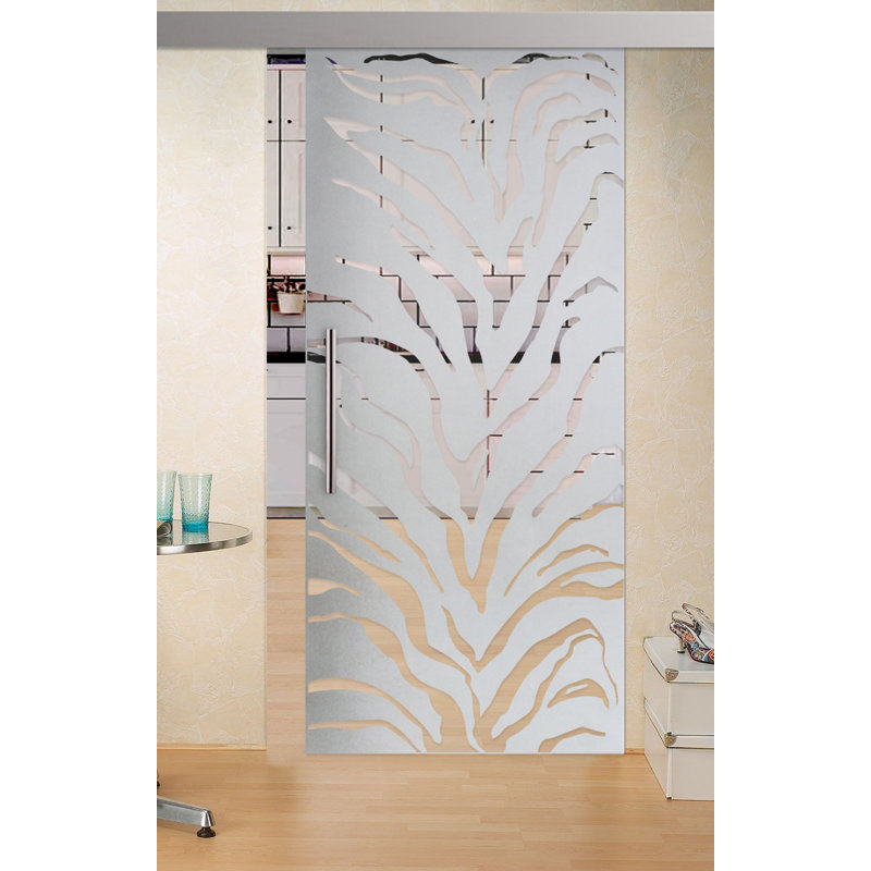 Glass-Door.us Glass Barn Door with Installation Hardware Kit | Wayfair