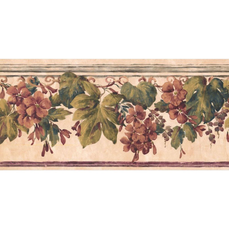 Astoria Grand Claireville Floral 15 L X 9 25 W Wallpaper Border Wayfair