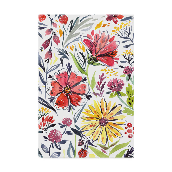 Trademark Art Wildflowers 1 Acrylic Painting Print On Wrapped
