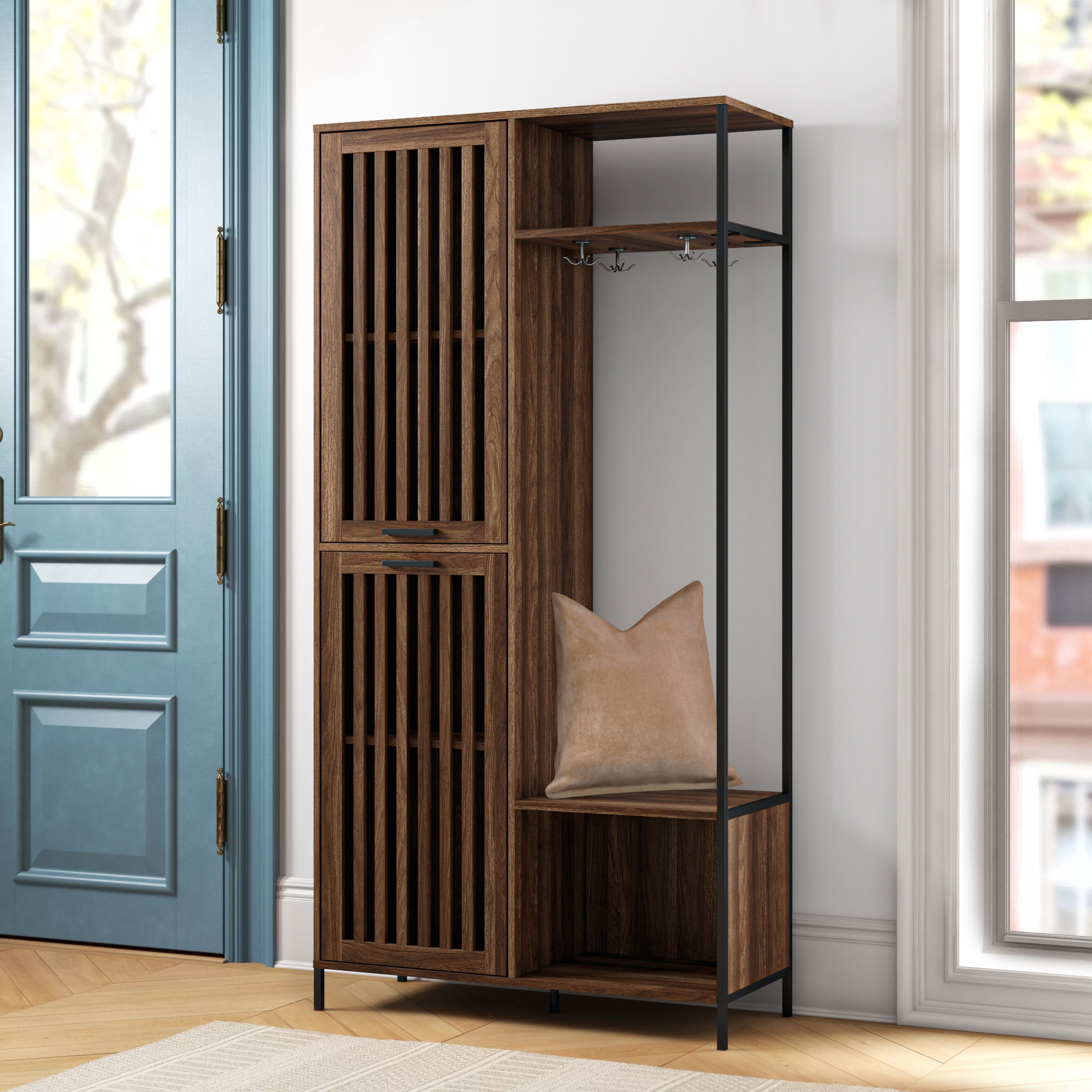 Mercury Row® Mcquillen 36'' Wide Hall Tree with Shoe Storage & Reviews