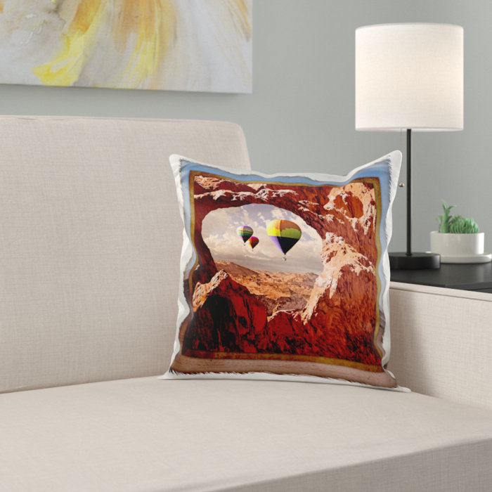 East Urban Home Hot Air Balloons In The Southwest Pillow Cover