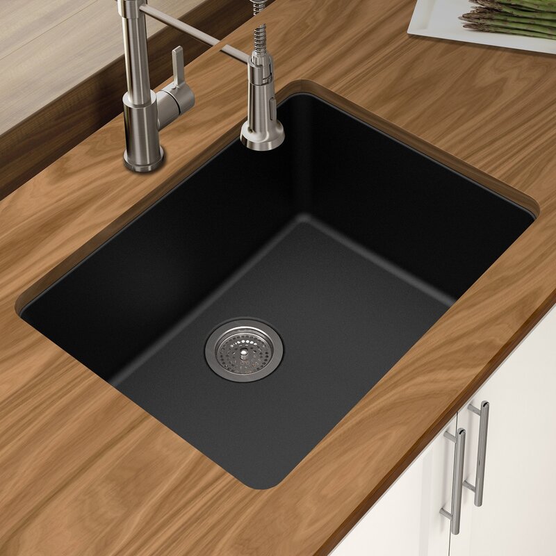 Granite Quartz 25 L X 18 5 W Single Bowl Undermount Kitchen Sink