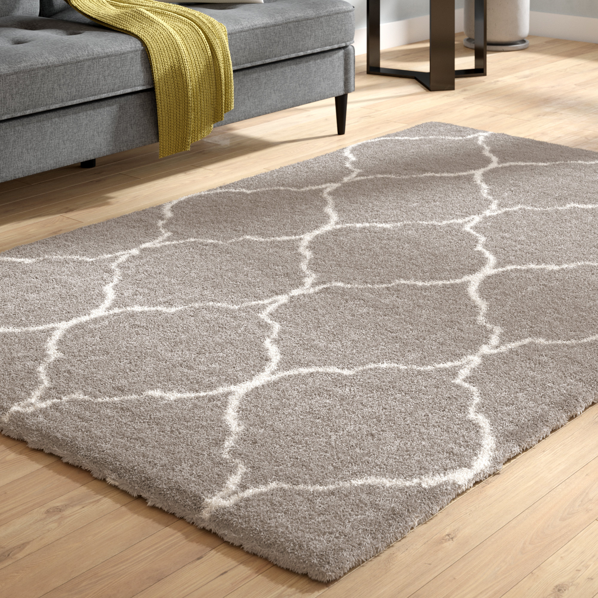 Winston Porter Almonte Power Loom Dark Gray Rug Reviews Wayfair