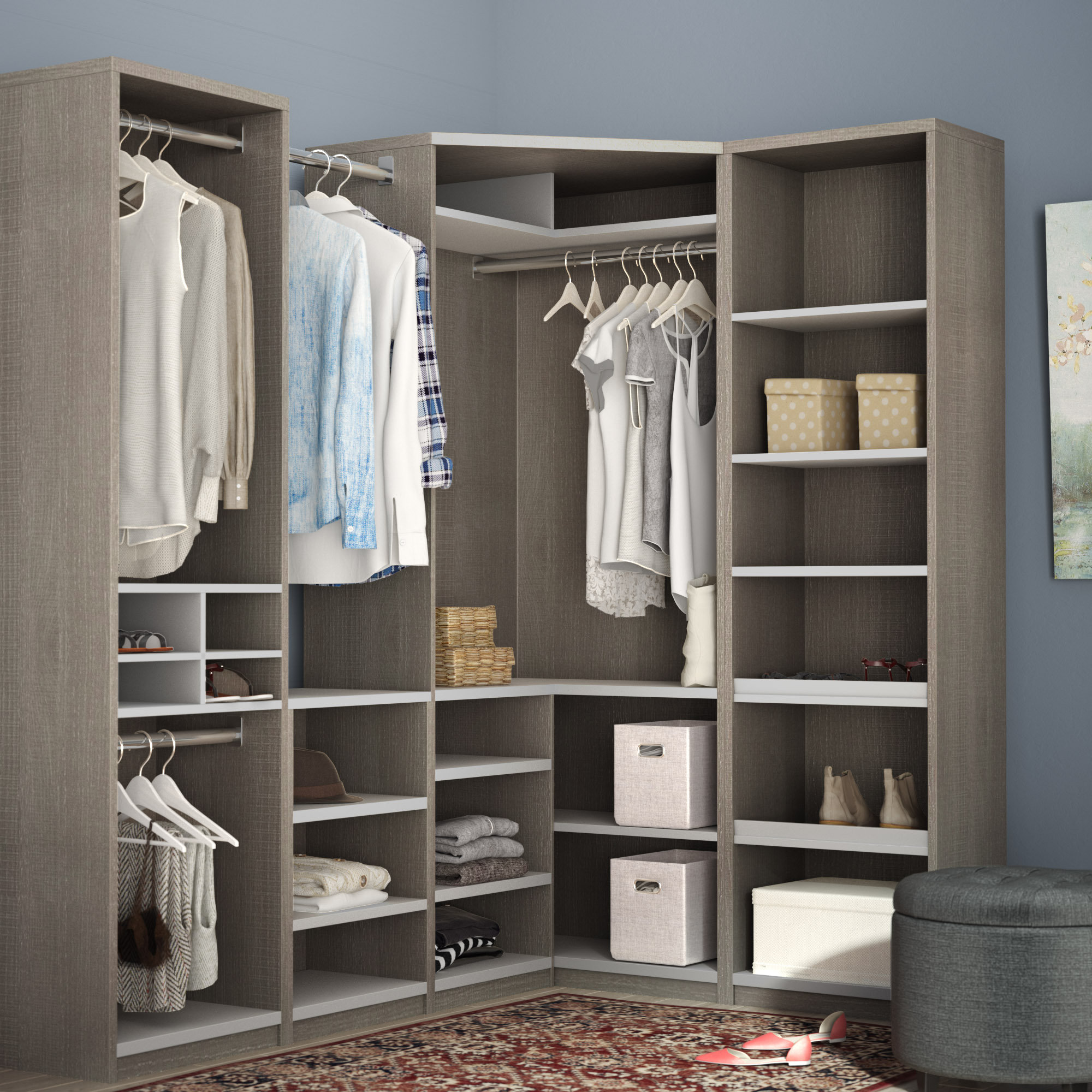 Rebrilliant Wilbur Clic Corner Walk 75 9 W Closet System Wayfair