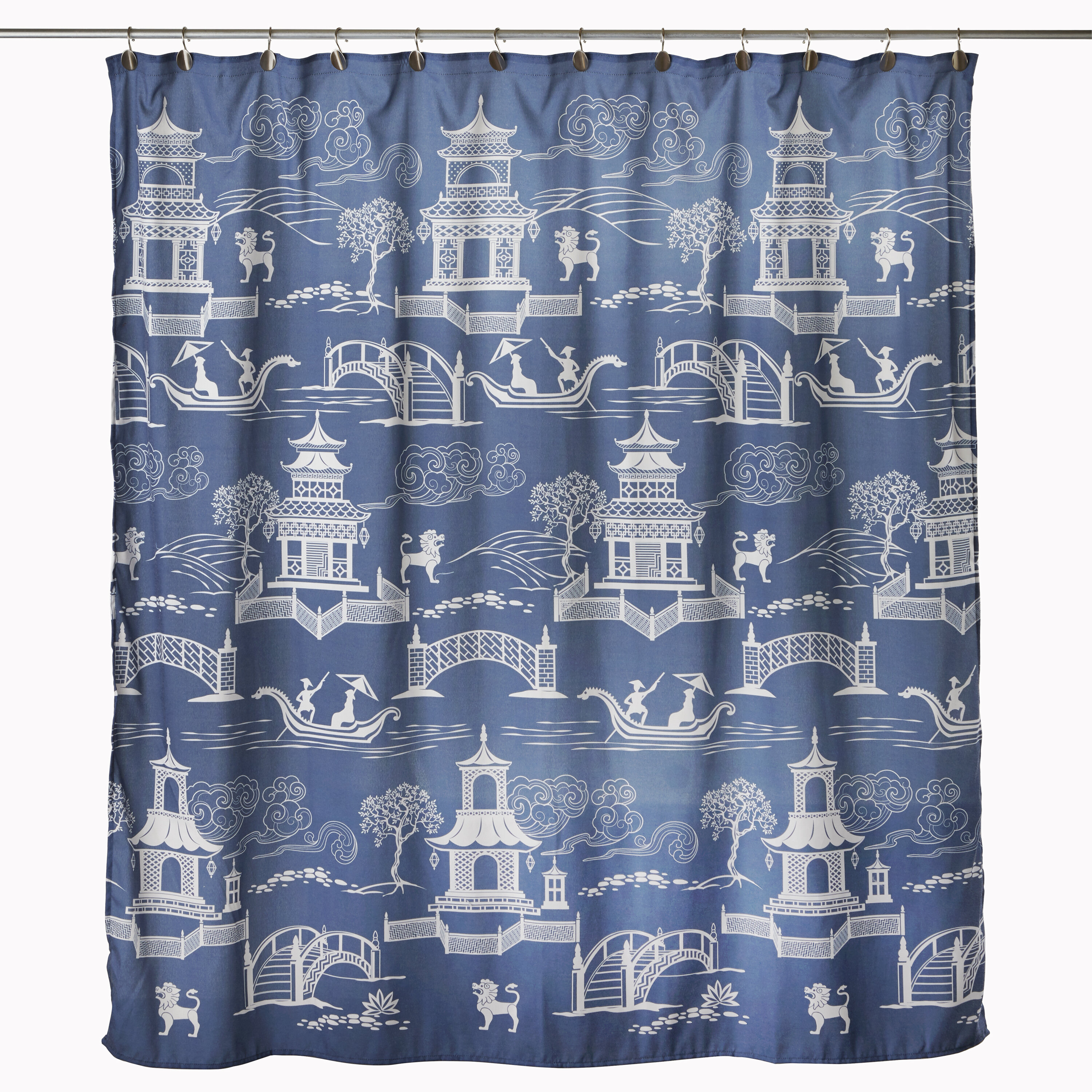 Vern Yip By Skl Home Chinoiserie Shower Curtain In Blue