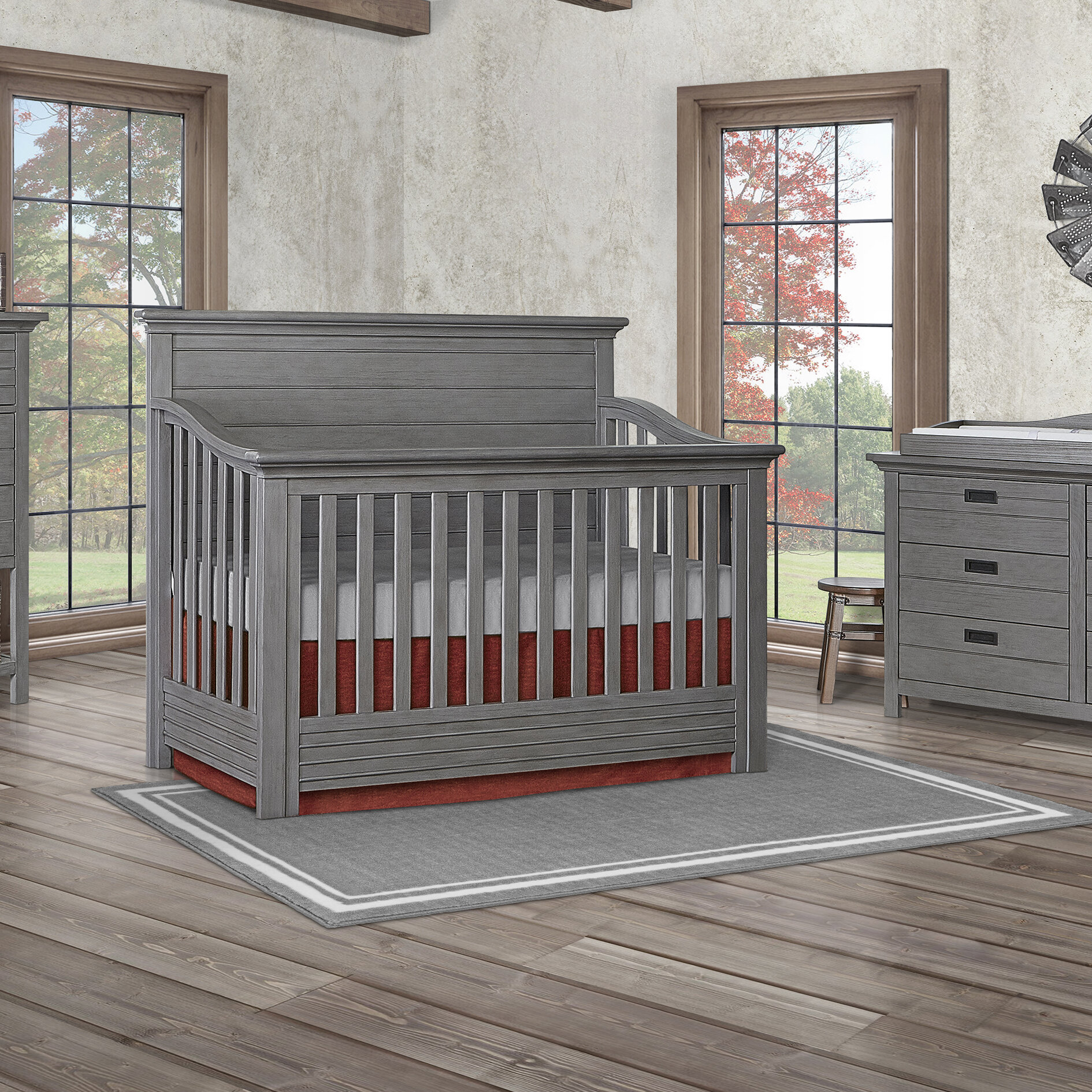 rustic gray cribs
