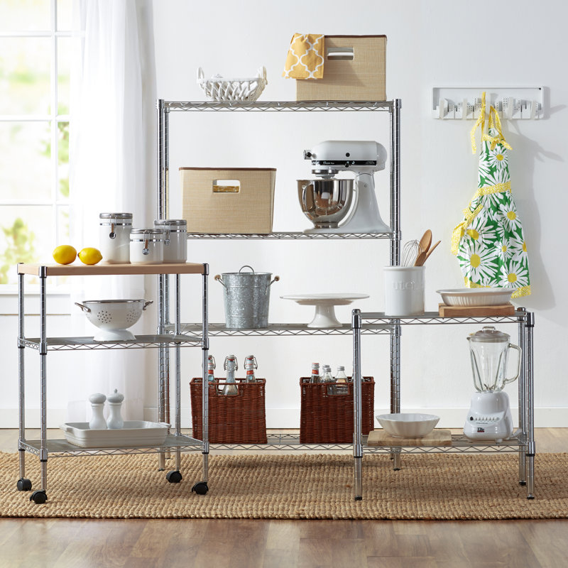 Wayfair Basics™ Wayfair Basics Adjustable Kitchen Cart & Reviews Wayfair