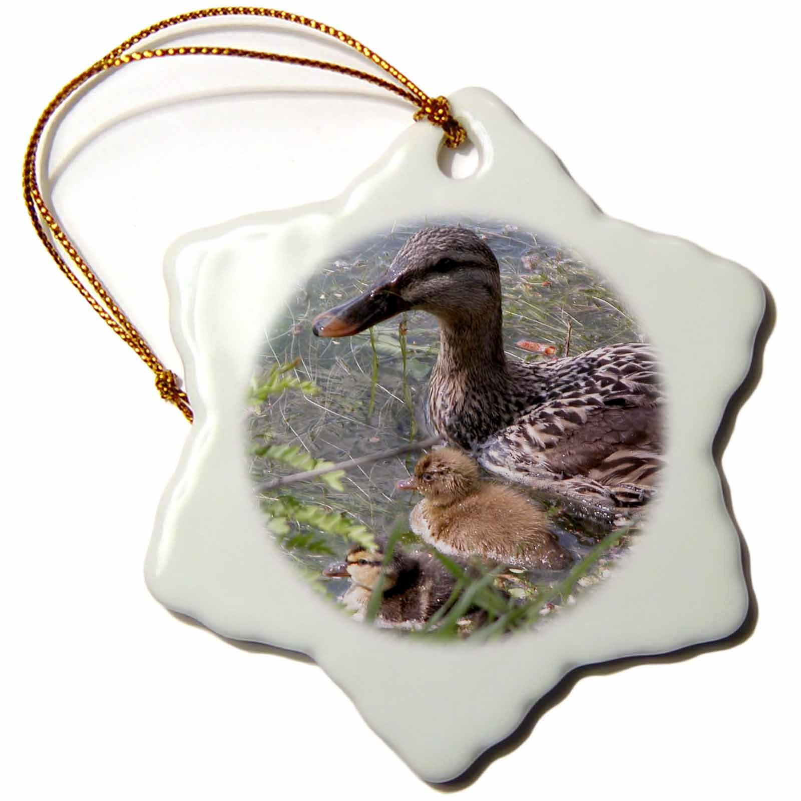 The Holiday Aisle Female Mallard Duck With Babies Holiday Shaped