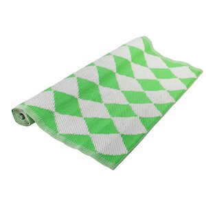 Fancy Fair Green/White Outdoor Throw Rug