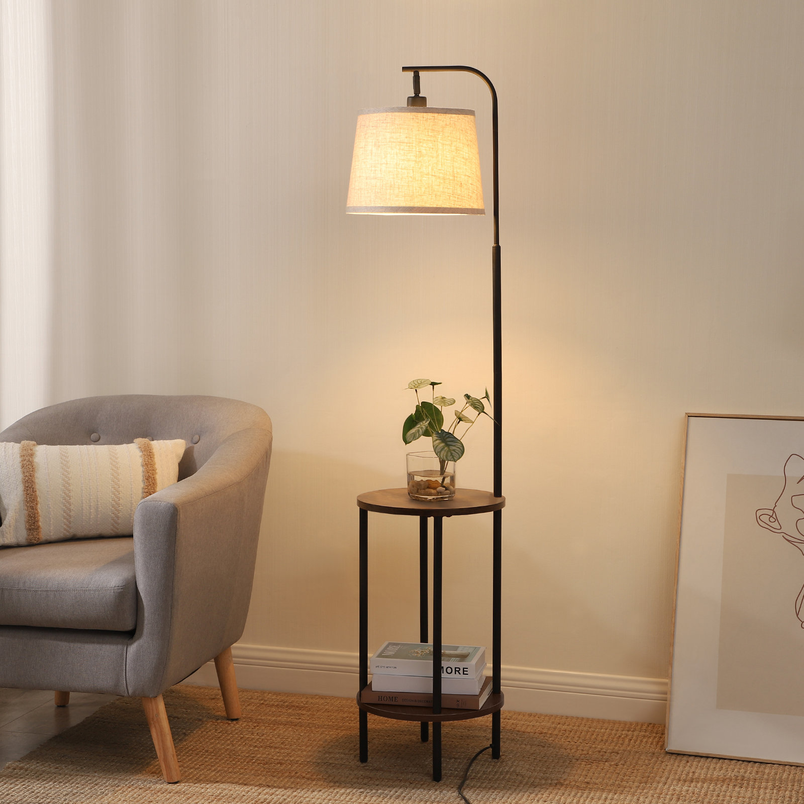 end table with floor lamp