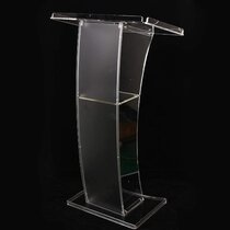 YIYIBYUS Adjustable Acrylic Transparent Welcome Lifting Podium,Height 31.50-51.18Inch,Clear Church Podium Pulpit for Speeches Opening Ceremonies Celebrations and Other Occasions,Easy Assembly 
