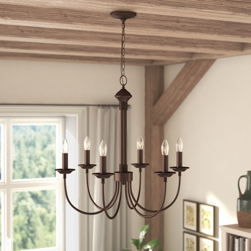 Richeson 8 - Light Candle Style Empire Chandelier Finish: Rubbed Oil Bronze, Size: 23" H x 23" W x 23" D, Number of Bulbs: 6