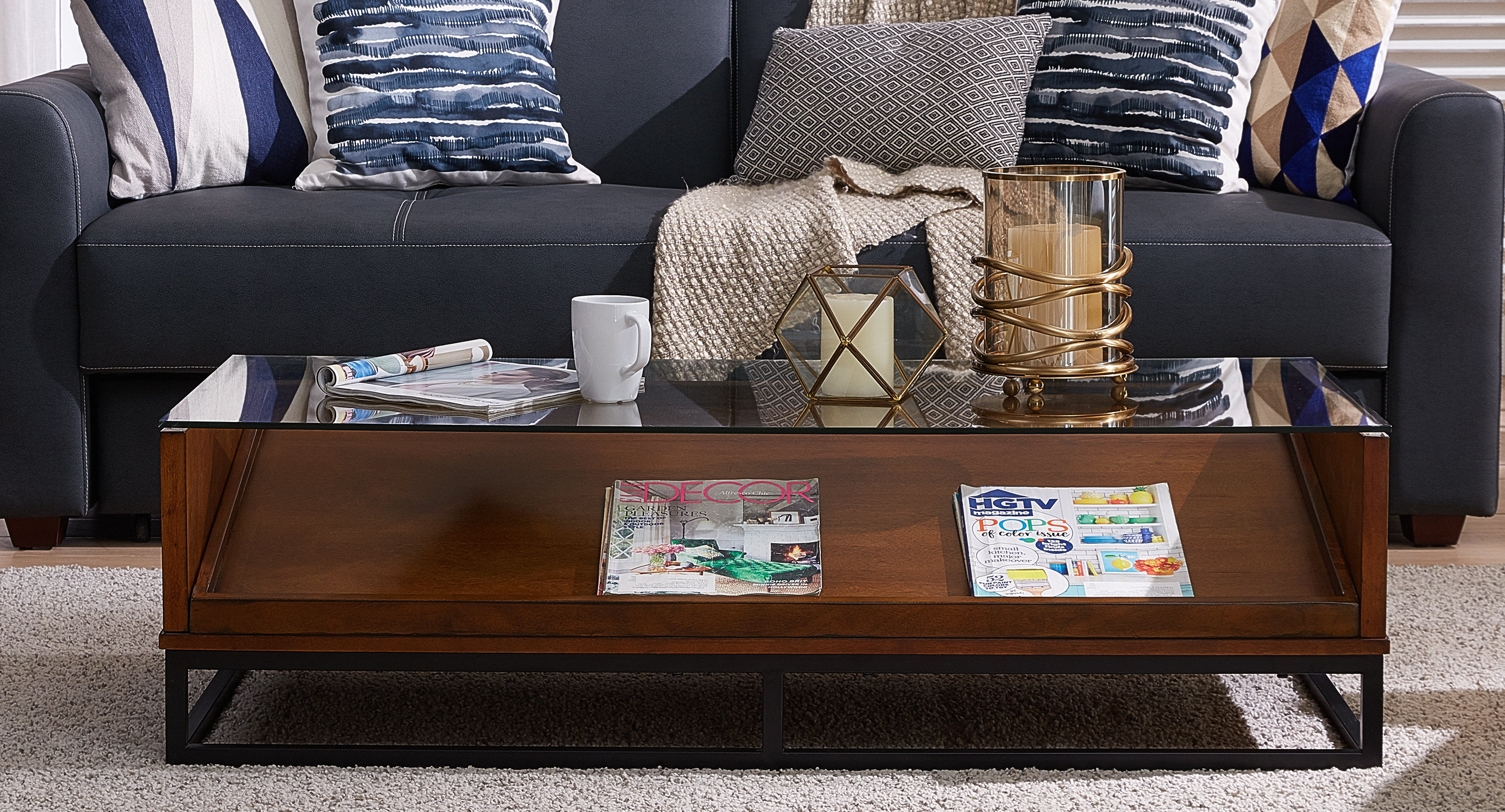 Zariah Coffee Table With Display Storage Zariah Coffee Table With Display Storage