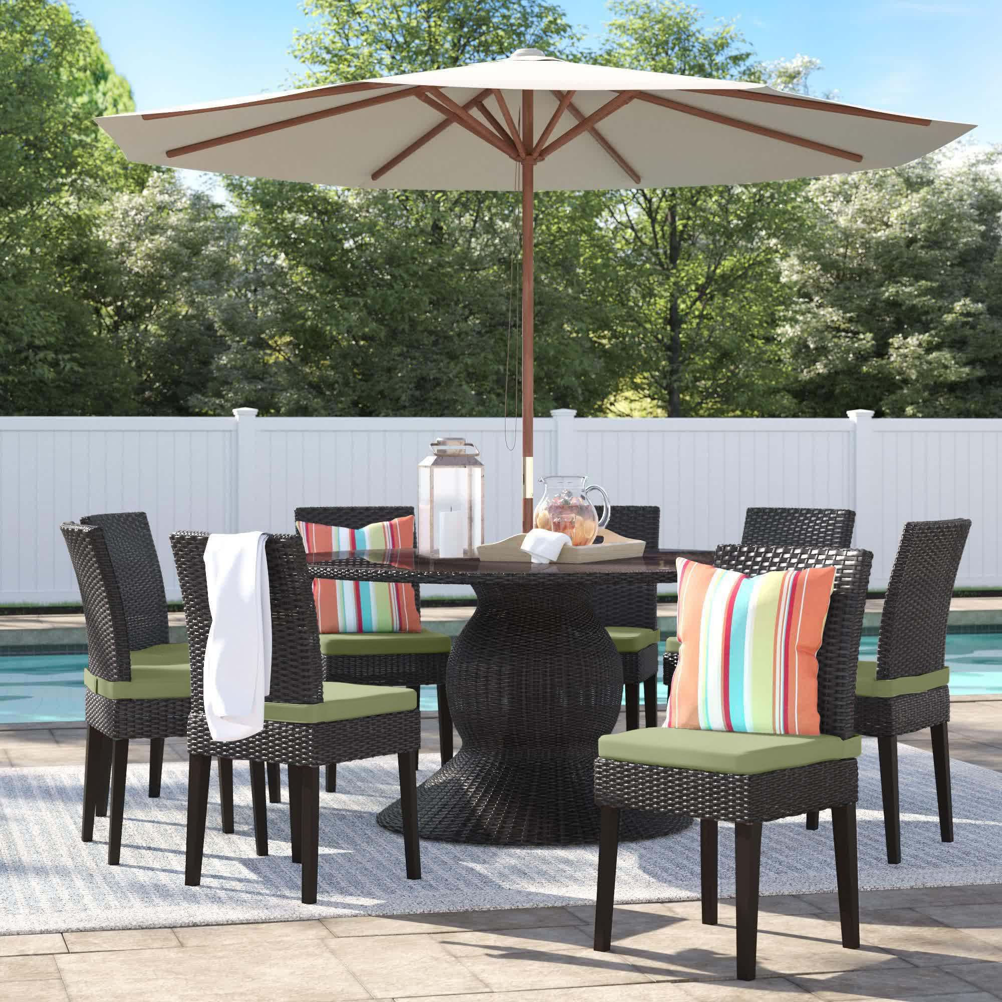 8 person outdoor dining set with umbrella