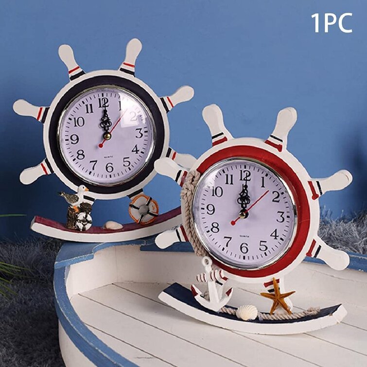 Decorative Nautical Mediterranean-Style Retro Sea Anchor Small Alarm Clock Gift 