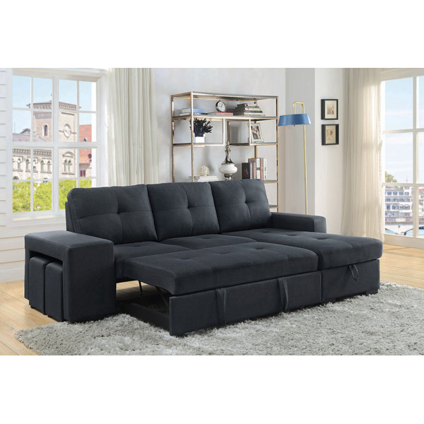 Latitude Run® Sleeper Sectional Sofa With Reversible Storage Chaise ...