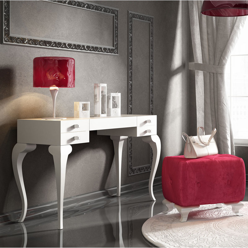 Everly Quinn Kirkwood Bedroom Makeup Vanity Set With Mirror Wayfair