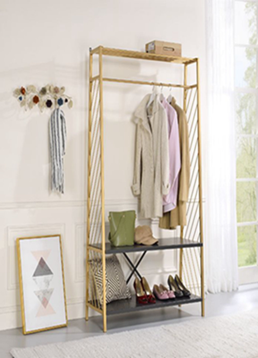 hall clothes rack on Corrigan Studio Mo Hall Tree Wayfair