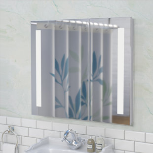 Find The Perfect Led Lighting Medicine Cabinets Wayfair Aldreth 31 5 X 27 75 Recessed Frameless Medicine Cabinet With 2 Adjule Shelves And Led Lighting