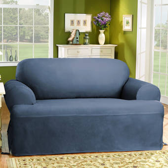 Sure Fit Cotton Duck T Cushion Loveseat Slipcover Reviews Wayfair Cotton Duck T Cushion Loveseat Slipcover
