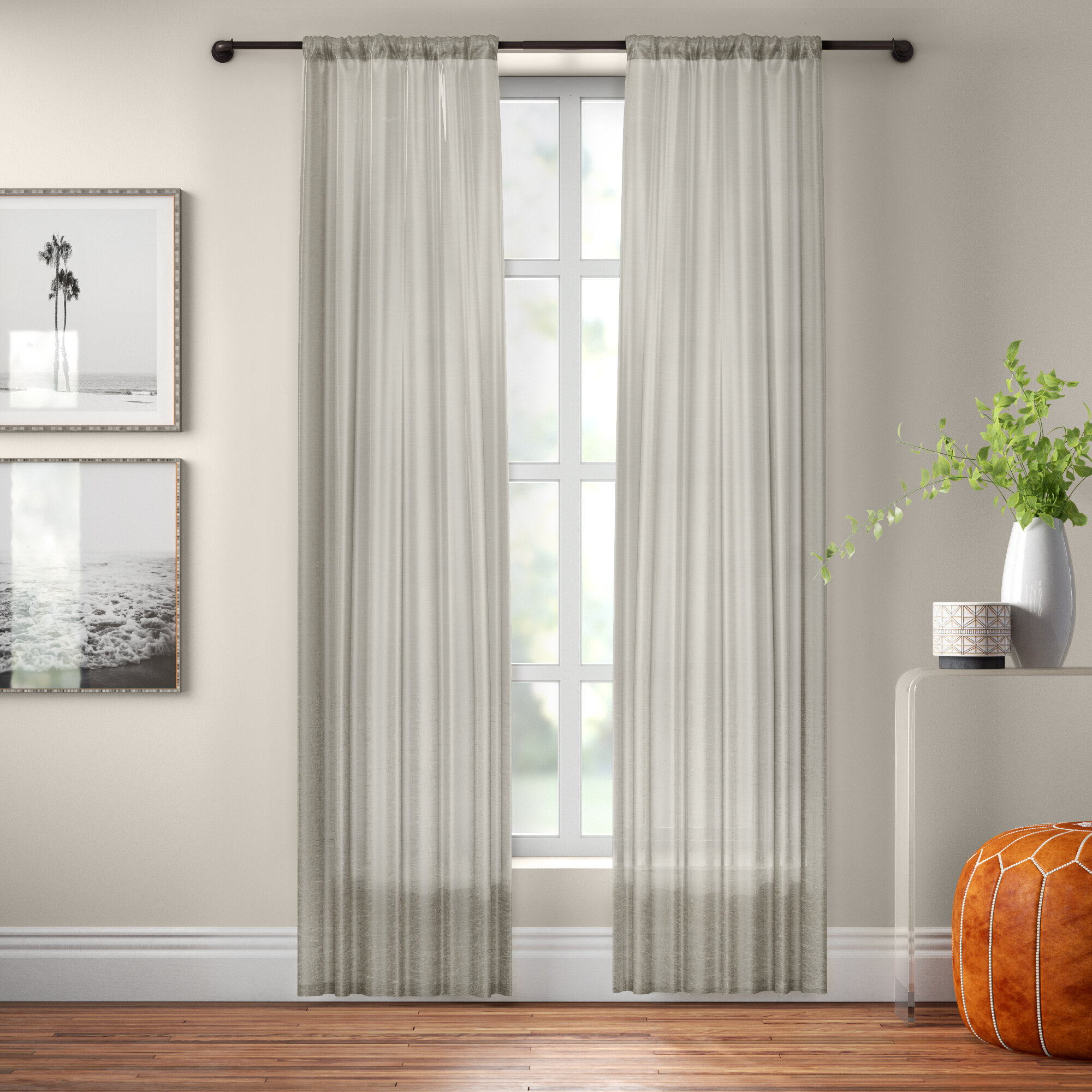 Joss Main Crushed Texture Anti Dust Solid Sheer Rod Pocket Single Curtain Panel Reviews Wayfair