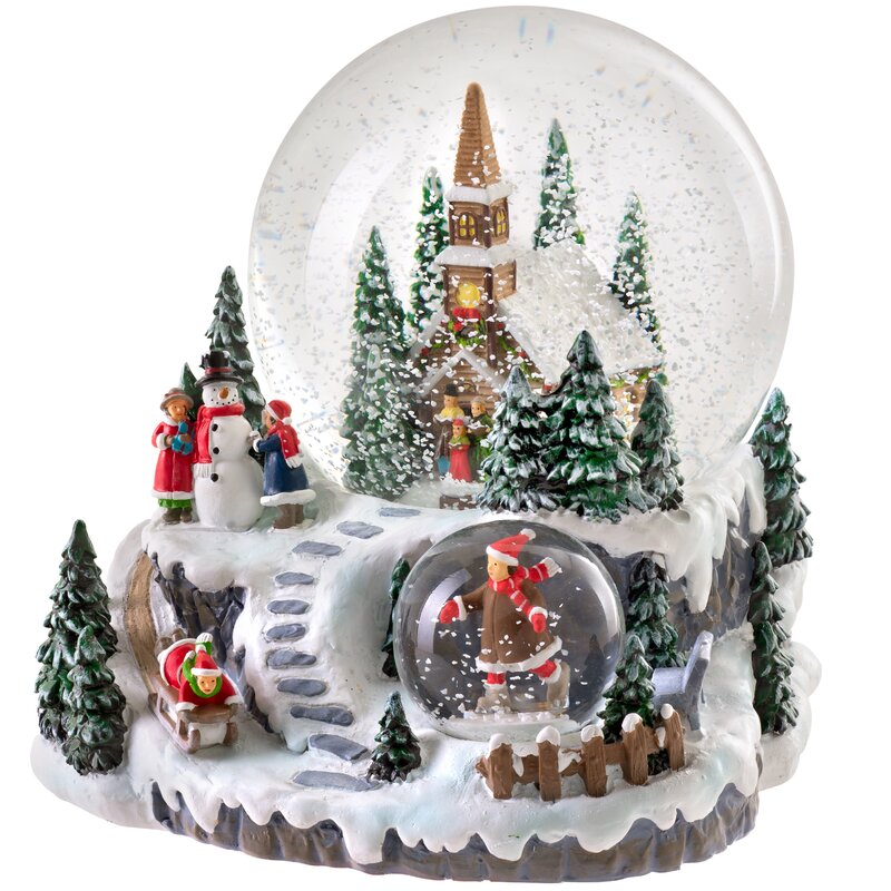 The Seasonal Aisle Musical Village Scene Christmas Snow Globe & Reviews ...