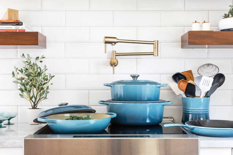 cast-iron cookware on a stovetop