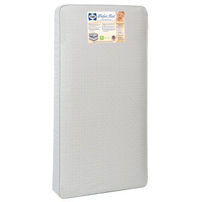 Sealy Baby Premium Firm Hypoallergenic Baby Crib Mattress & Toddler Bed Mattress, Waterproof Baby Mattress, 150 Coils, Air Quality Certified, 52"x28"
