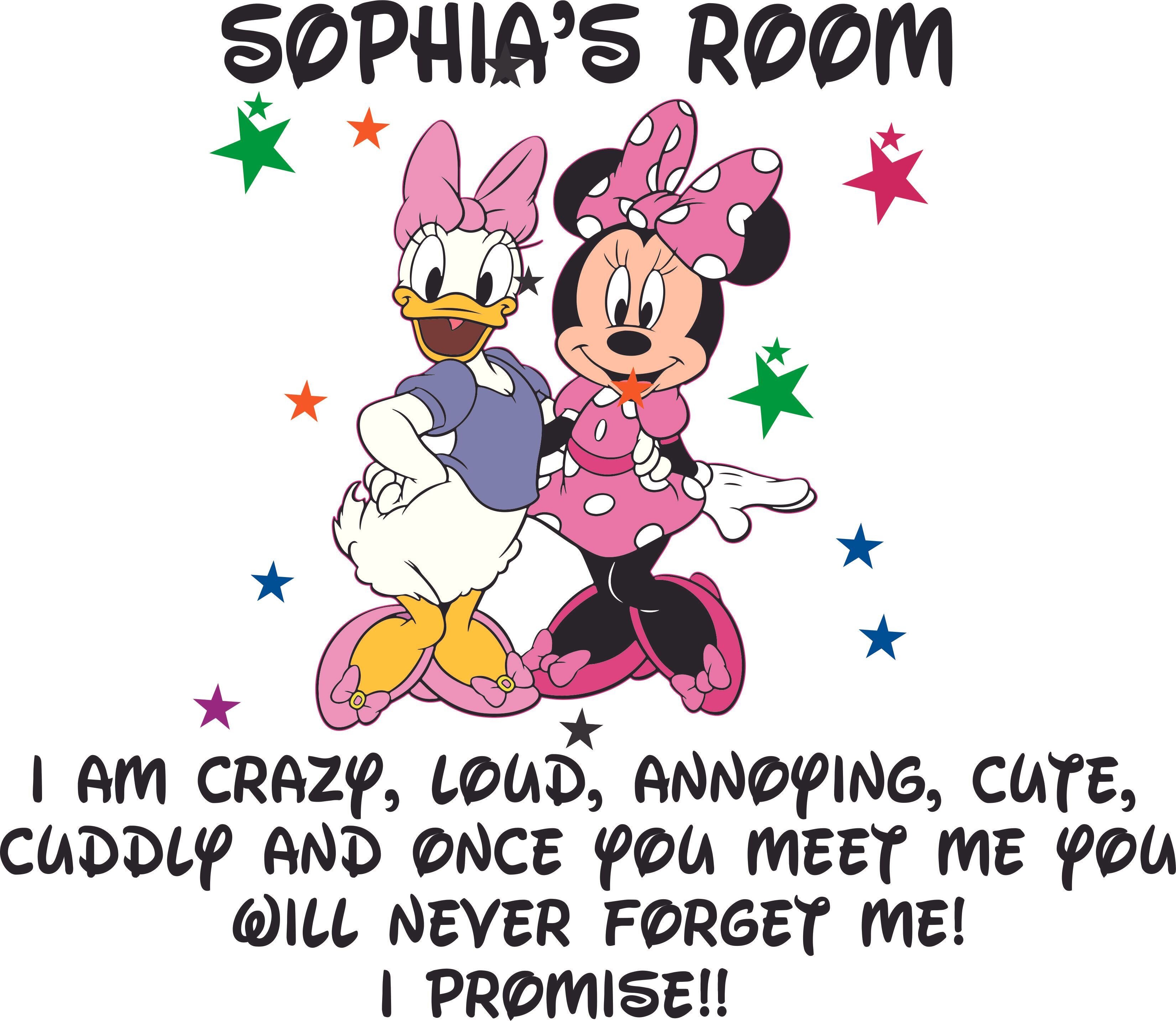Design With Vinyl Minnie Mouse Daisy Duck Quote Cartoon Customized Wall  Decal - Personalized Name - Girls Boys Kids Bedroom Wall Room Decor  Stickers Size (35X40 Inch) - Wayfair Canada