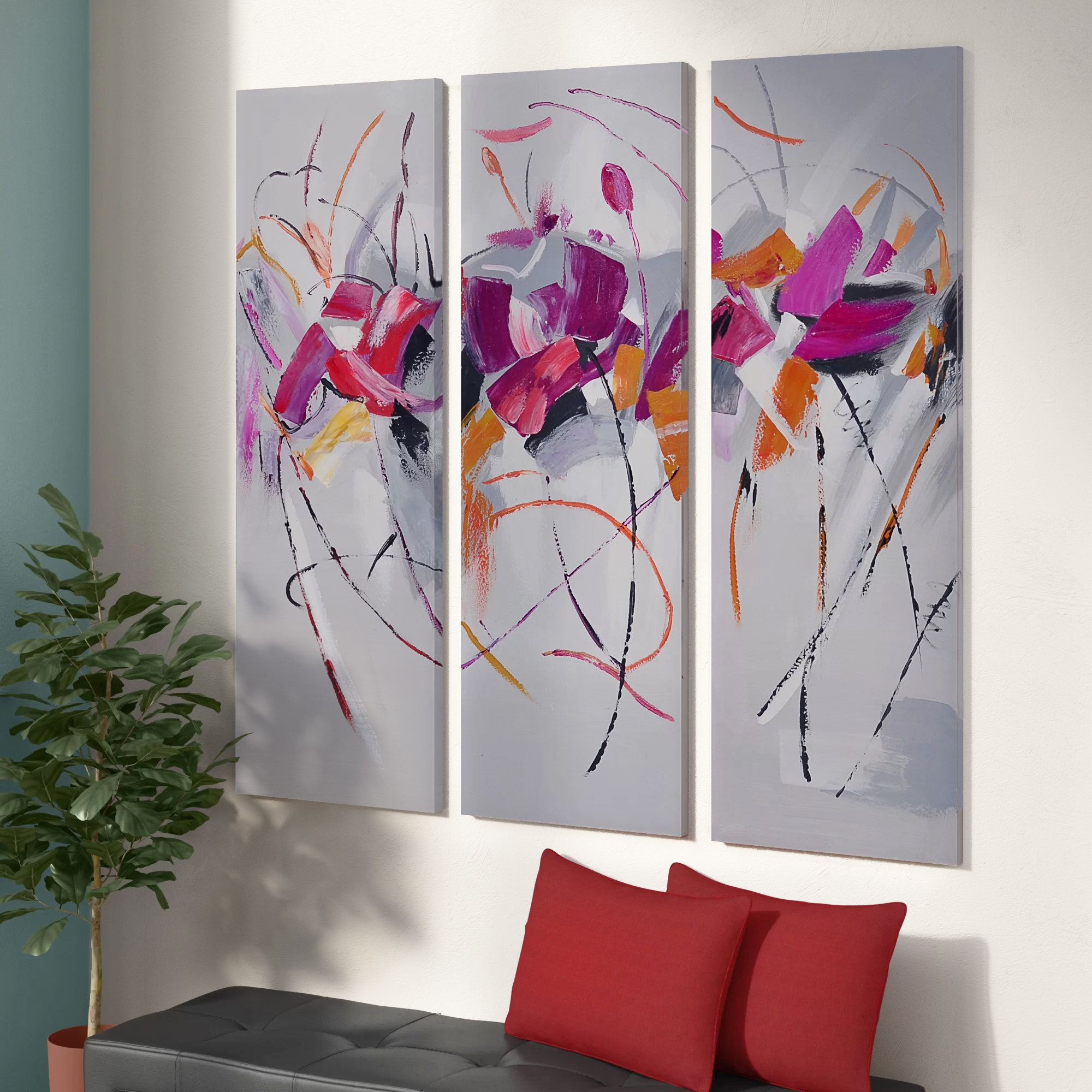 Brayden Studio® 3 Piece Unframed Painting on Canvas & Reviews Wayfair