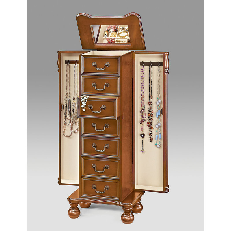 Darby Home Co Ulises Wood Free Standing Jewelry Armoire Wayfair