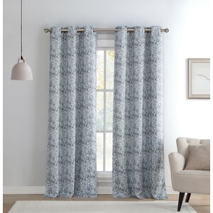 House of Hampton® Valentina Toile Blackout Thermal Grommet Curtain ...