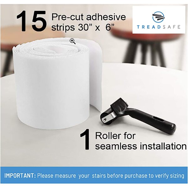 15-Pack Pre-Cut Anti-Slip Grip Tape Black Anti-Slip Indoor Outdoor Strips TreadSafe Easy Install Anti Slip Grip Traction Tape 30 x 6