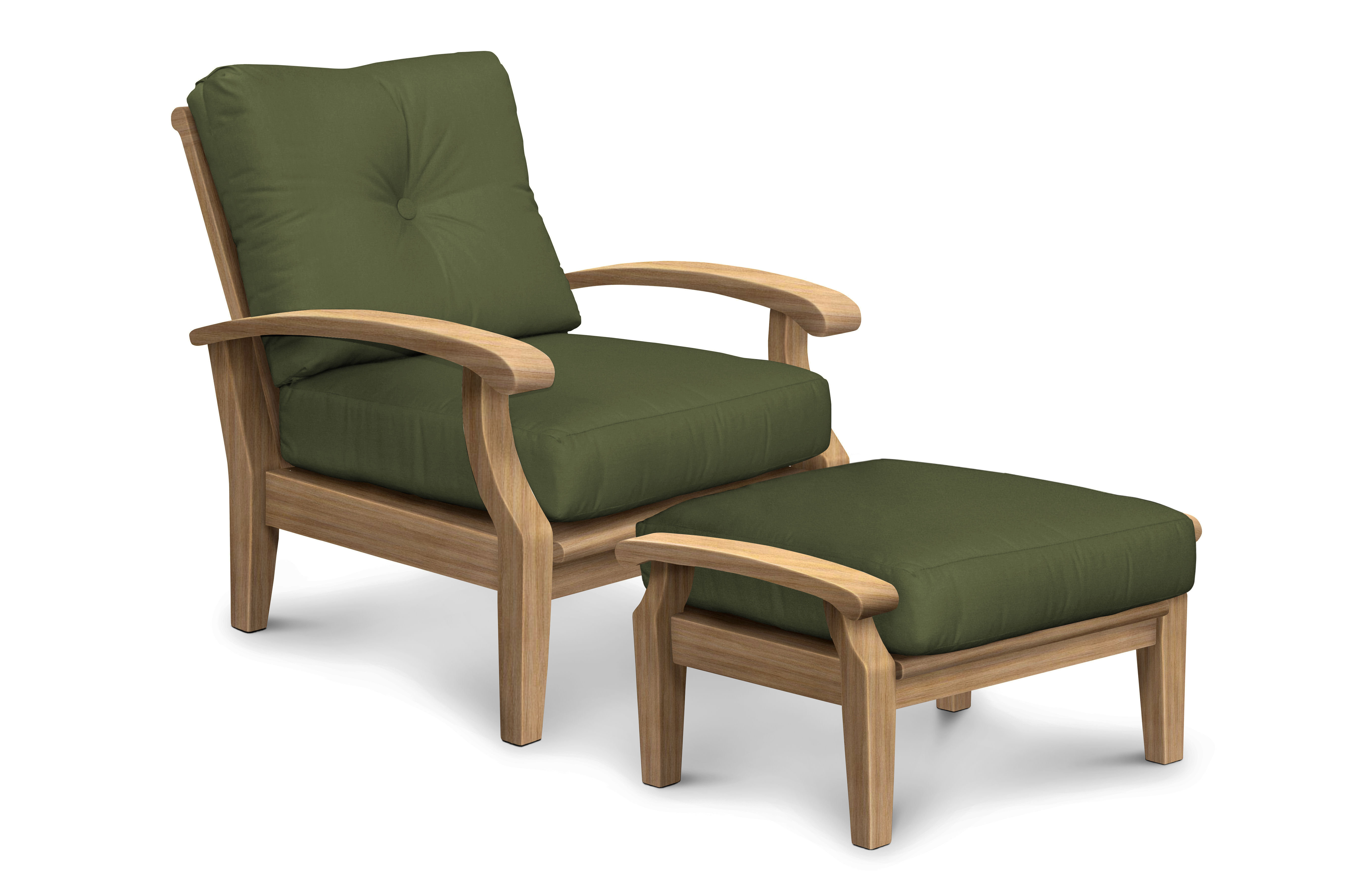 teak chair and ottoman