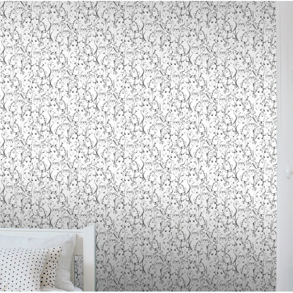 Ebern Designs Ensa Face Collage 33 L X 20 5 W Wallpaper Roll