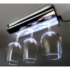 Lighted Hanging Wine Glass Rack by Clarus Crystal