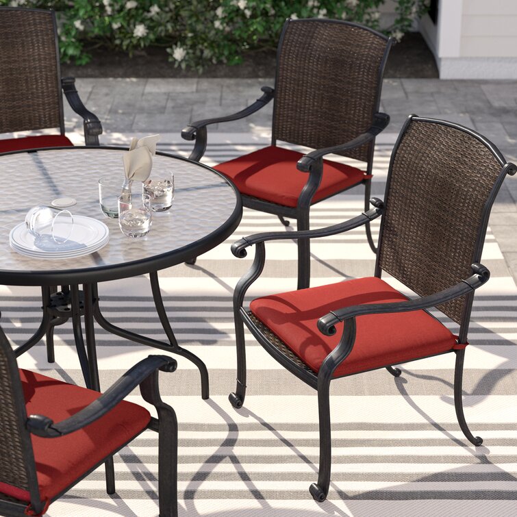 red outdoor seat pads